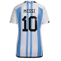 Koszulka piłkarska Argentyna Lionel Messi #10 Strój Domowy dla kobiety MŚ 2022 tanio Krótki Rękaw